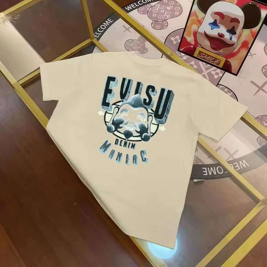 Evisu T-Shirts Short-Sleeve T-Shirt with Seagull Graphic — E*V I SU