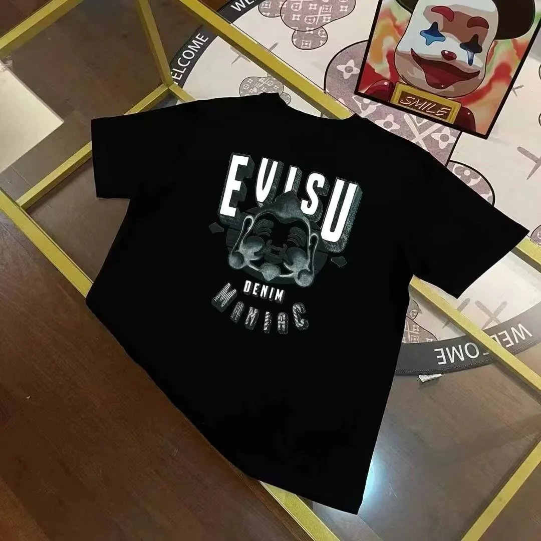 Evisu T-Shirts Short-Sleeve T-Shirt with Seagull Graphic — EVIS *U