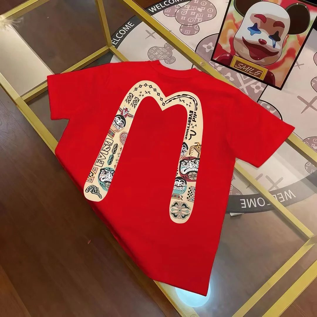 Evisu T-Shirts Short-Sleeve T-Shirt with Seagull Graphic — E V I*S U