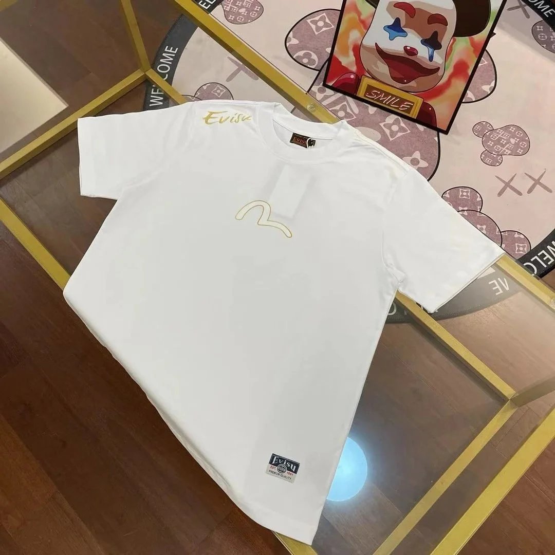 Evisu T-Shirts Short-Sleeve T-Shirt with Seagull Graphic — EV*ISU