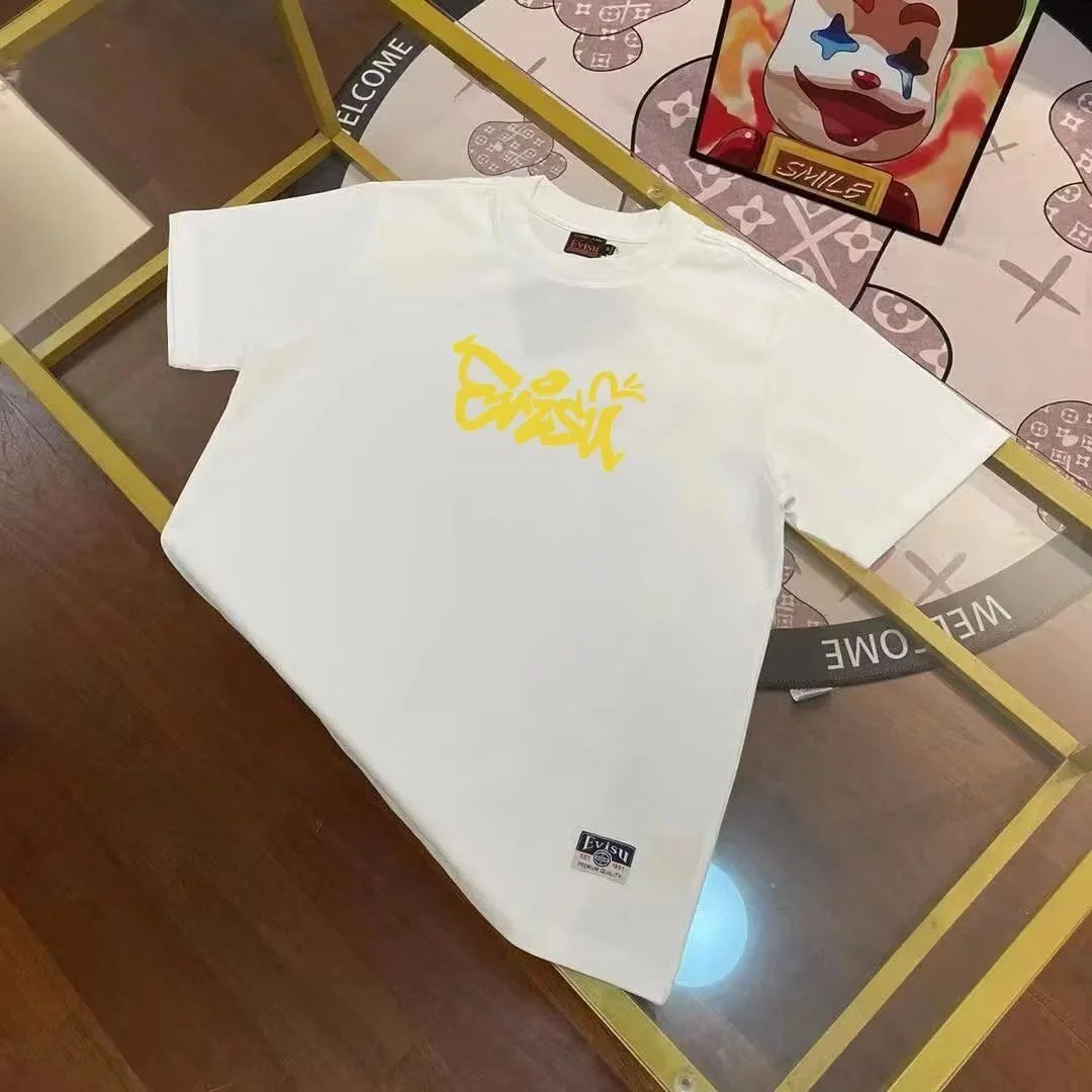 Evisu T-Shirts Short-Sleeve T-Shirt with Seagull Graphic — E*VIS U