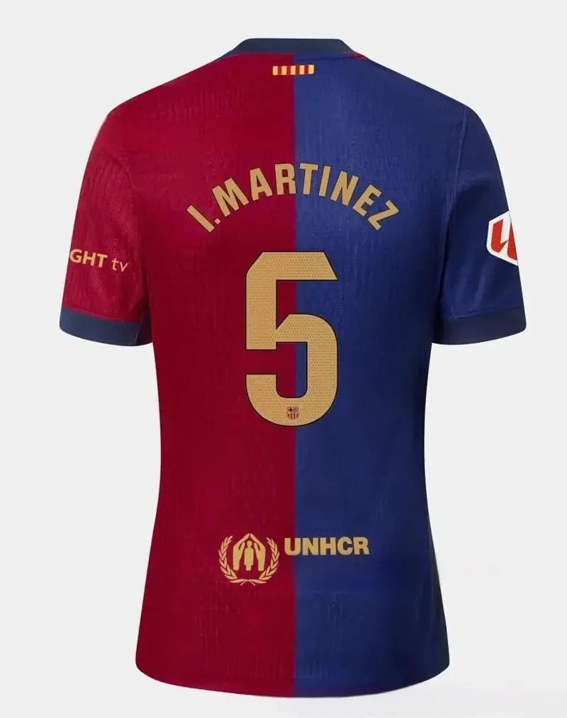 FC Barcelona Football Jerseys 2024/25 Home Jersey — La Liga armband+5 No. fans.