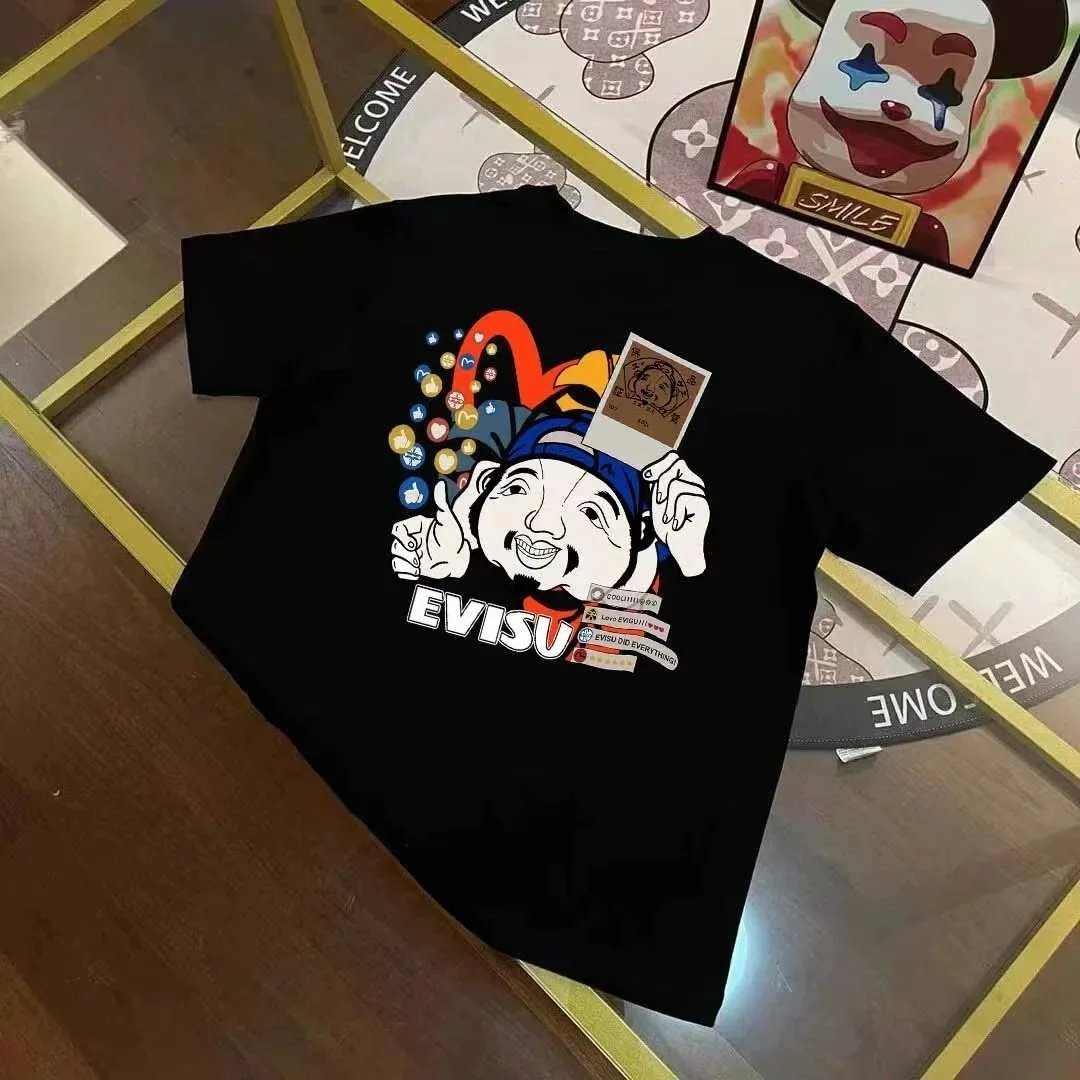 Evisu T-Shirts Short-Sleeve T-Shirt with Seagull Graphic — EV IS*U