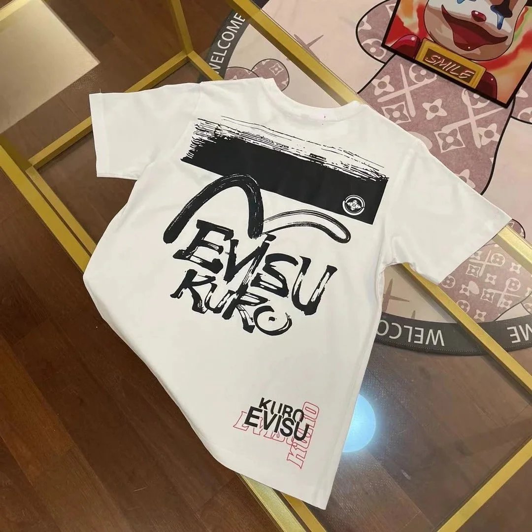 Evisu T-Shirts Seagull Logo Short-Sleeve T-Shirt — E V *ISU