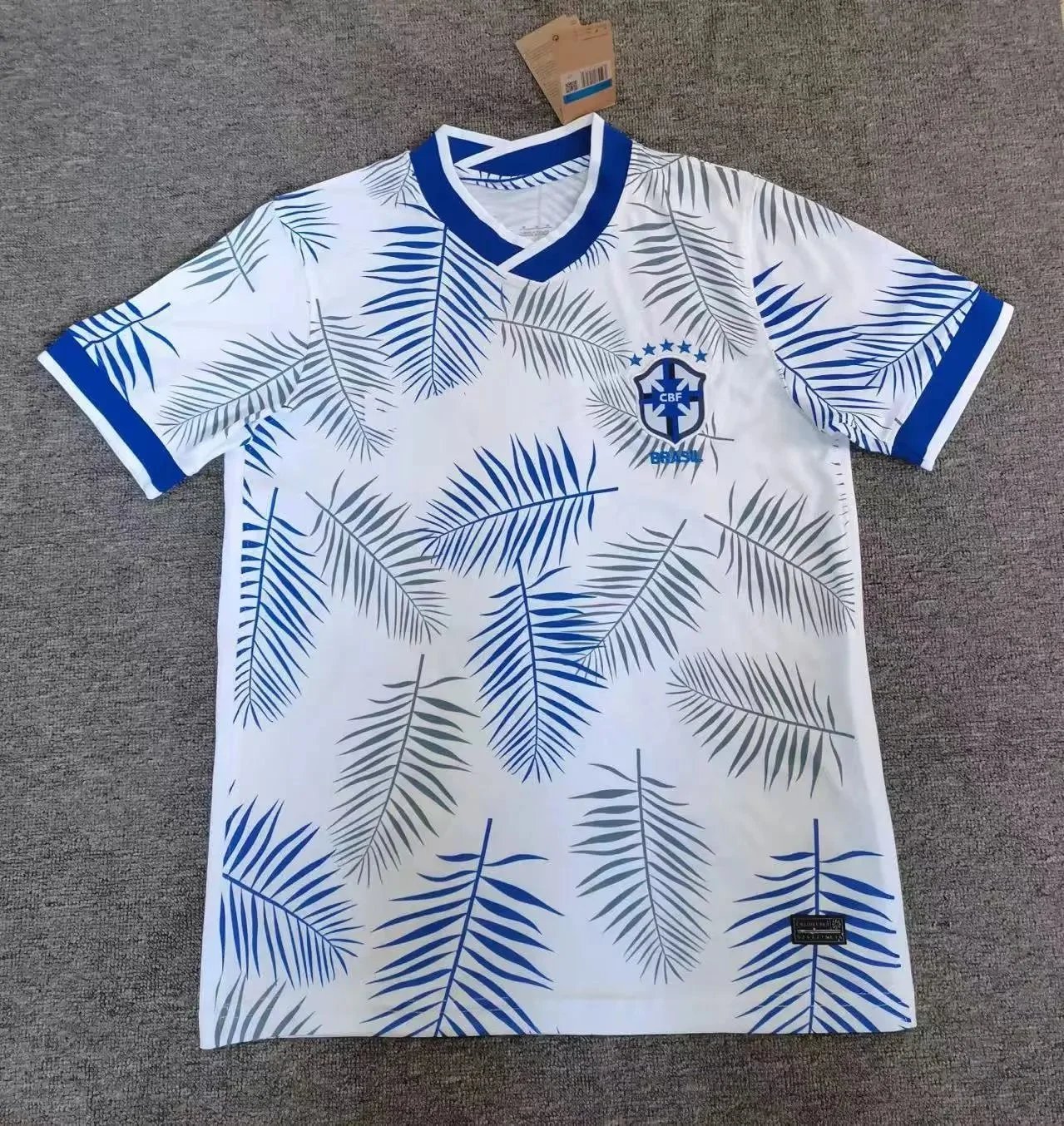 B Sport Football Jerseys Graphic Print — 2526 Brazil Special Edition White Leaves