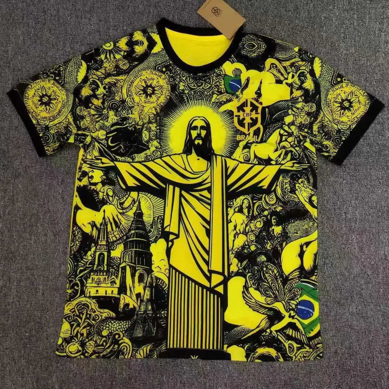 B Sport Football Jerseys Graphic Print — 2526 Brazilian goddess yellow