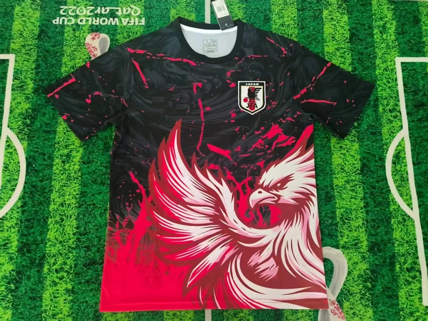 B Sport Football Jerseys Graphic Print — 2526 Japanese Red and Black Phoenix