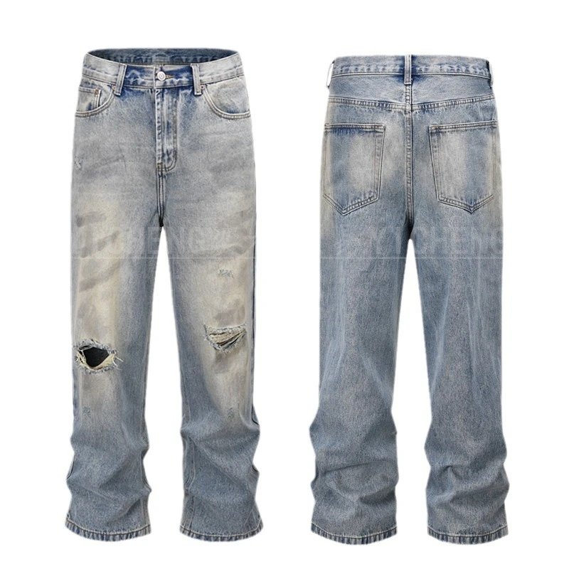 Unbranded Jeans Washed distressed denim image 5