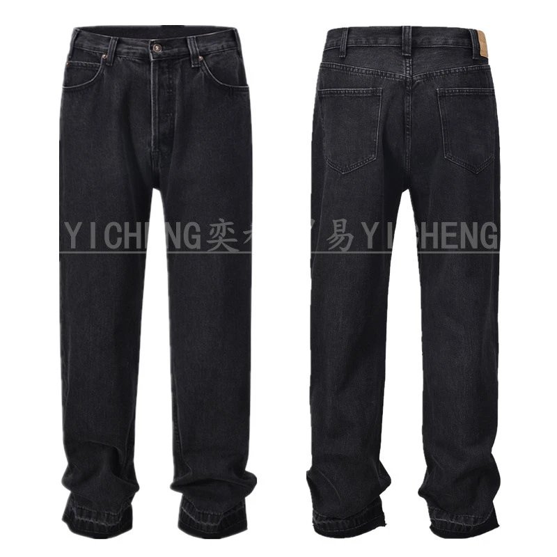 Unbranded Jeans Washed distressed denim — Q 099 Wool Cuff Jeans