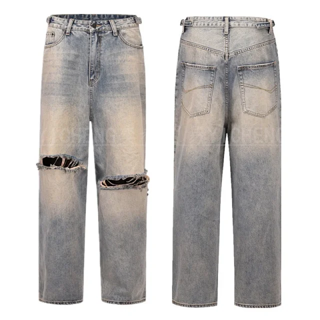 Unbranded Jeans Washed distressed denim product detail image 43