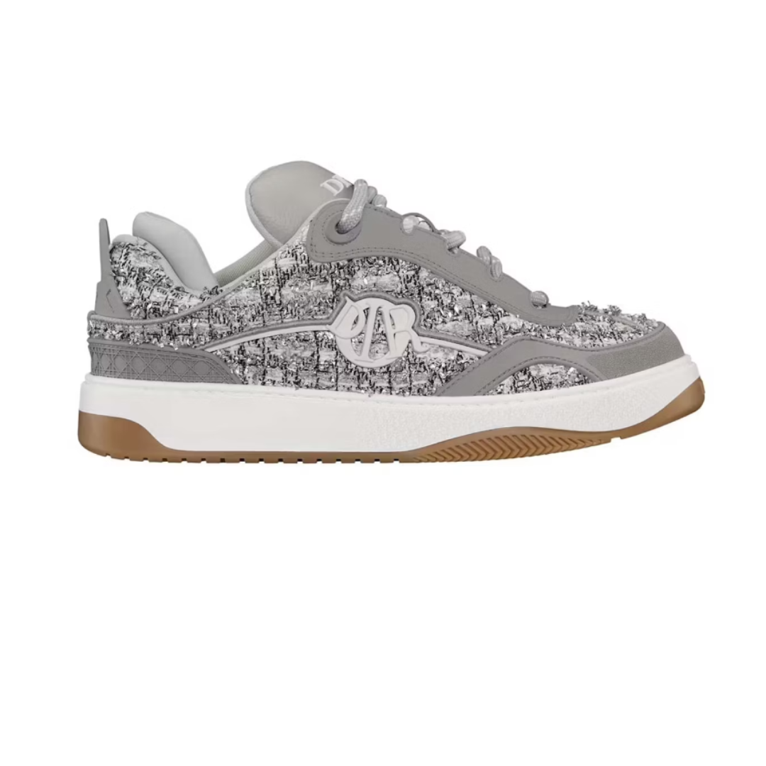 Dior Sneakers Quilted Cannage low-top — Tweed Silver-Tone