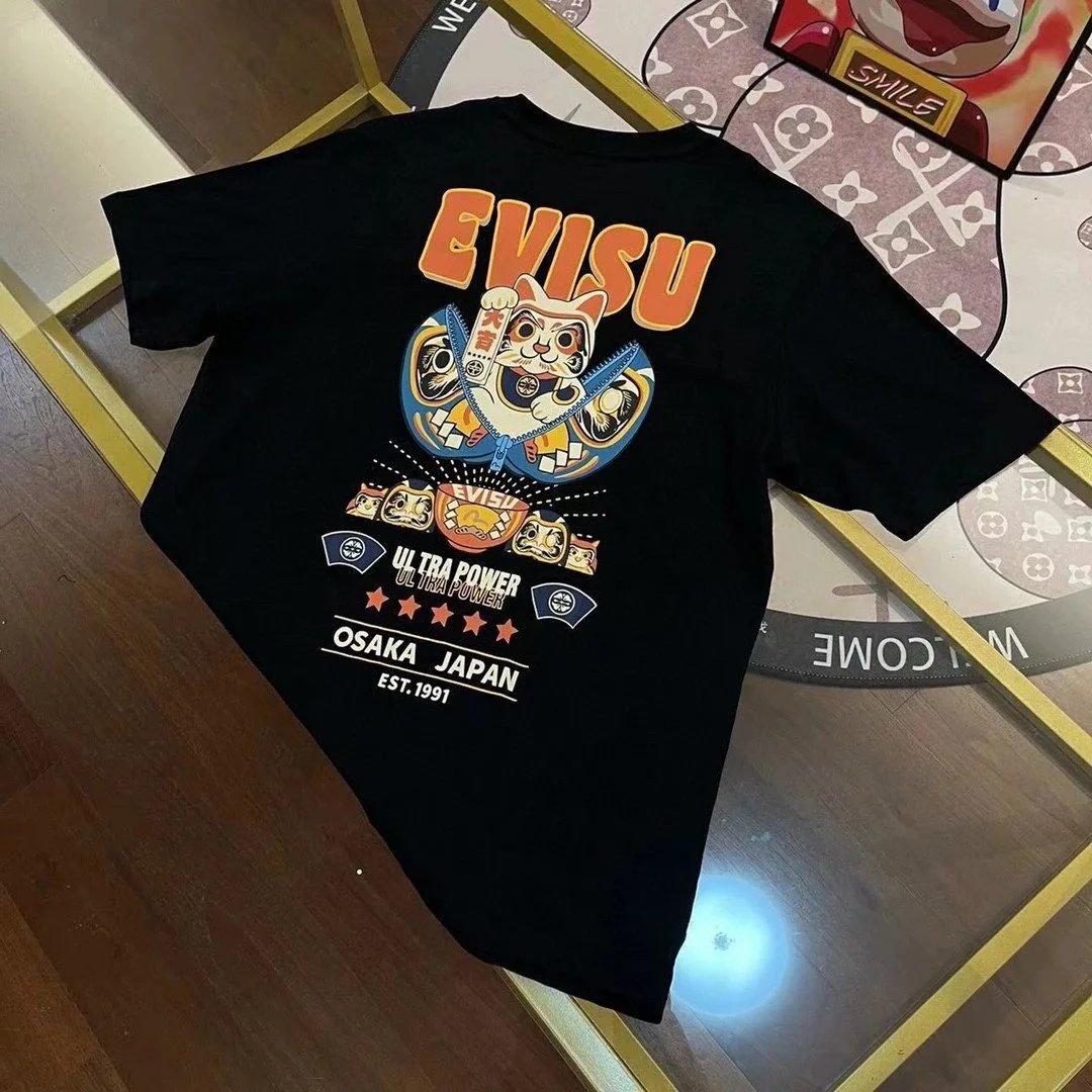 Evisu T-Shirts Seagull Logo Short-Sleeve T-Shirt — E *VI SU