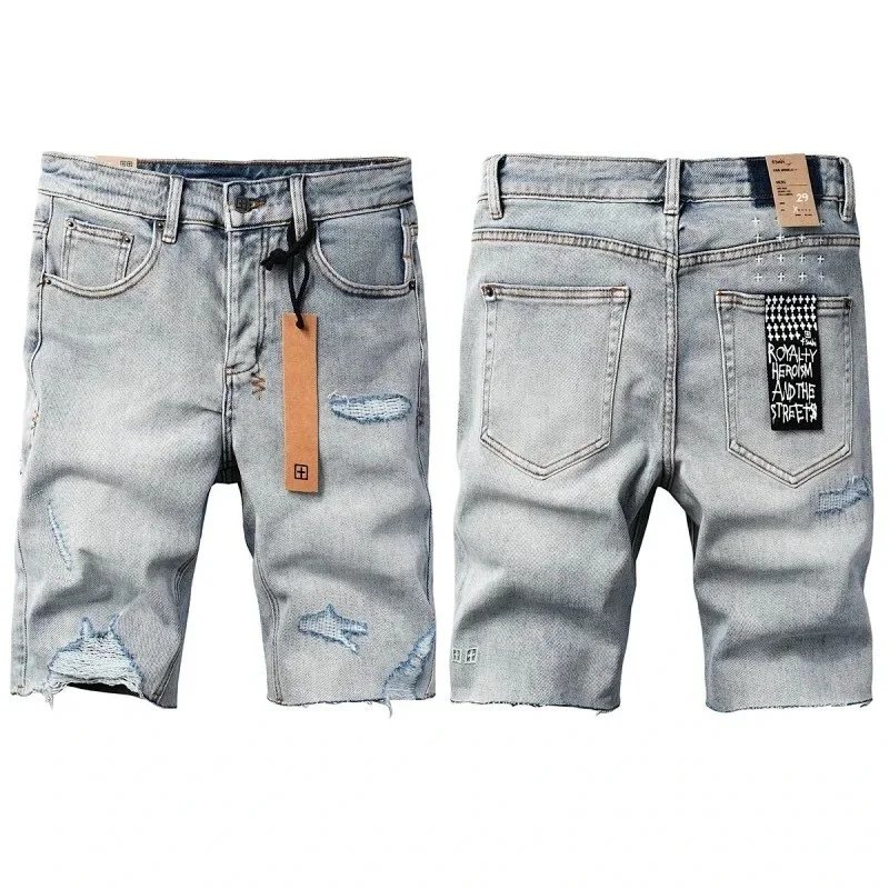 Ksubi Shorts Distressed denim with graphic back patch — K44