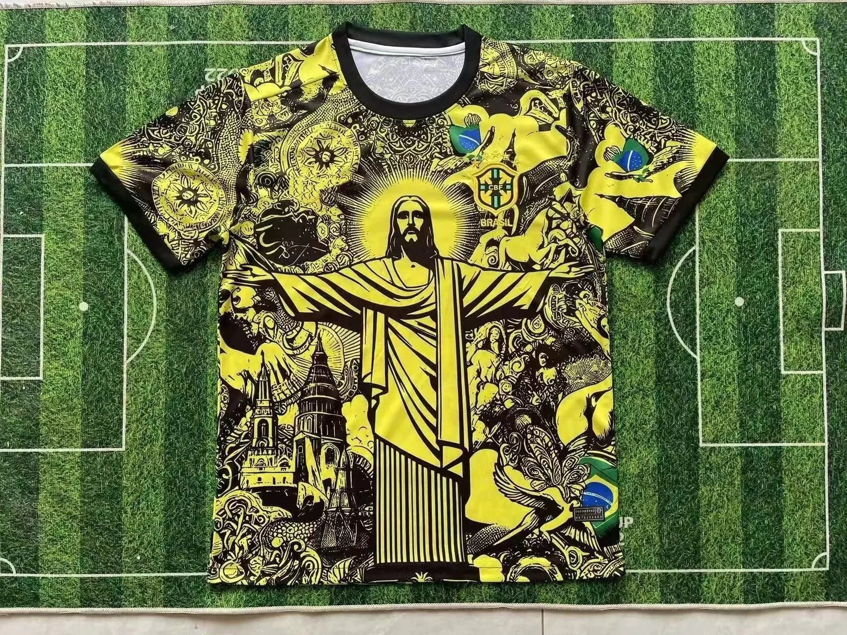 B Sport Football Jerseys Graphic Print — 25262 Brazilian goddess yellow
