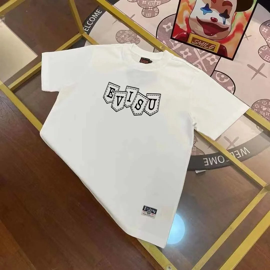 Evisu T-Shirts Short-Sleeve T-Shirt with Patterned Seagull Logo — E*VISU..