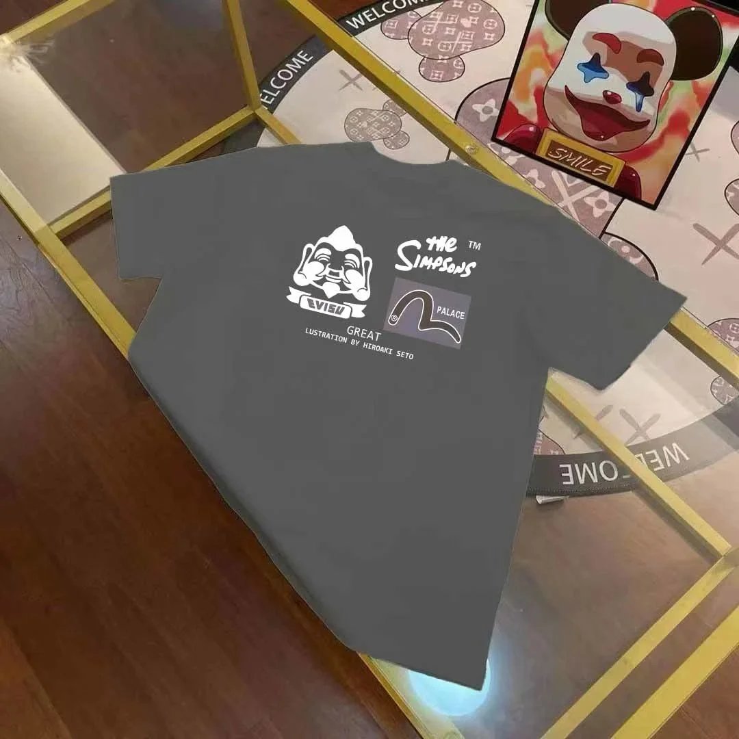 Evisu T-Shirts Short-Sleeve T-Shirt with Patterned Seagull Logo — EV*I SU