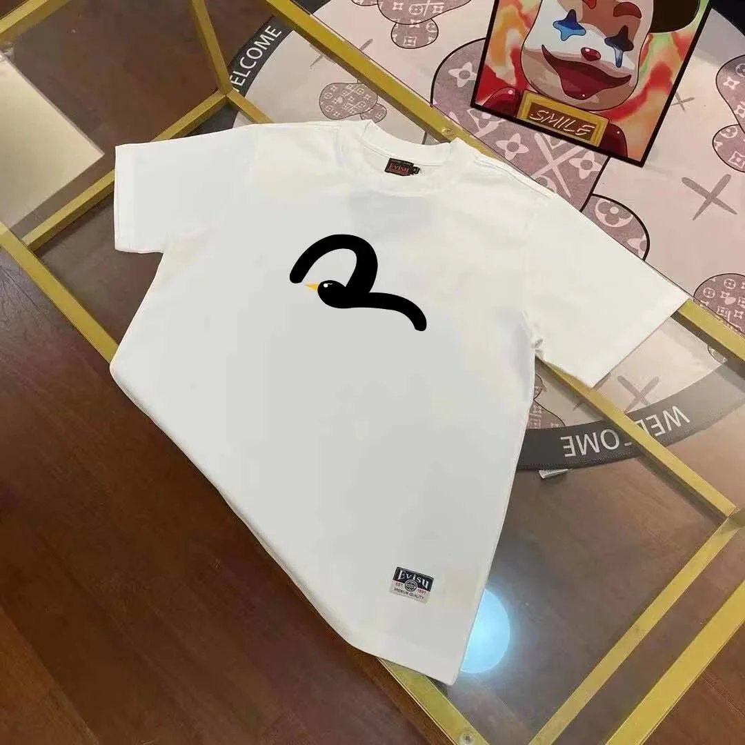 Evisu T-Shirts Short-Sleeve T-Shirt with Patterned Seagull Logo — EV*IS*U
