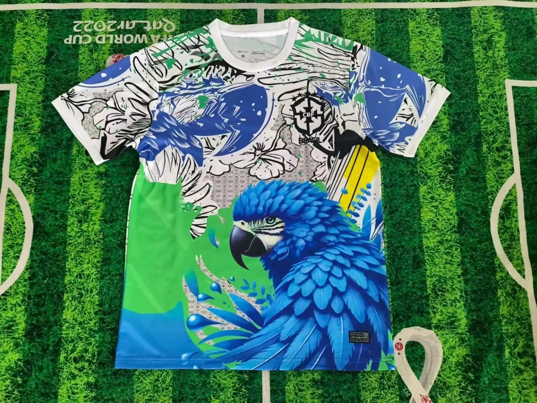 B Sport Football Jerseys Graphic Print — 2526 Brazil colored blue parrot