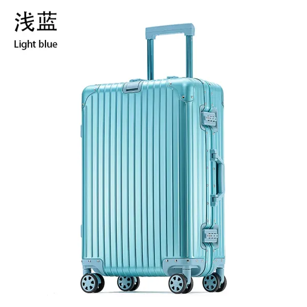 Design Aluminum Frame Suitcase Light Blue Travel Bag - 1