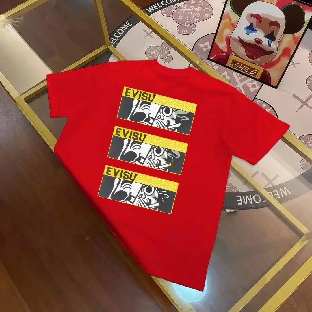 Evisu T-Shirts Short-Sleeve T-Shirt with Patterned Seagull Logo — EVIS*U.