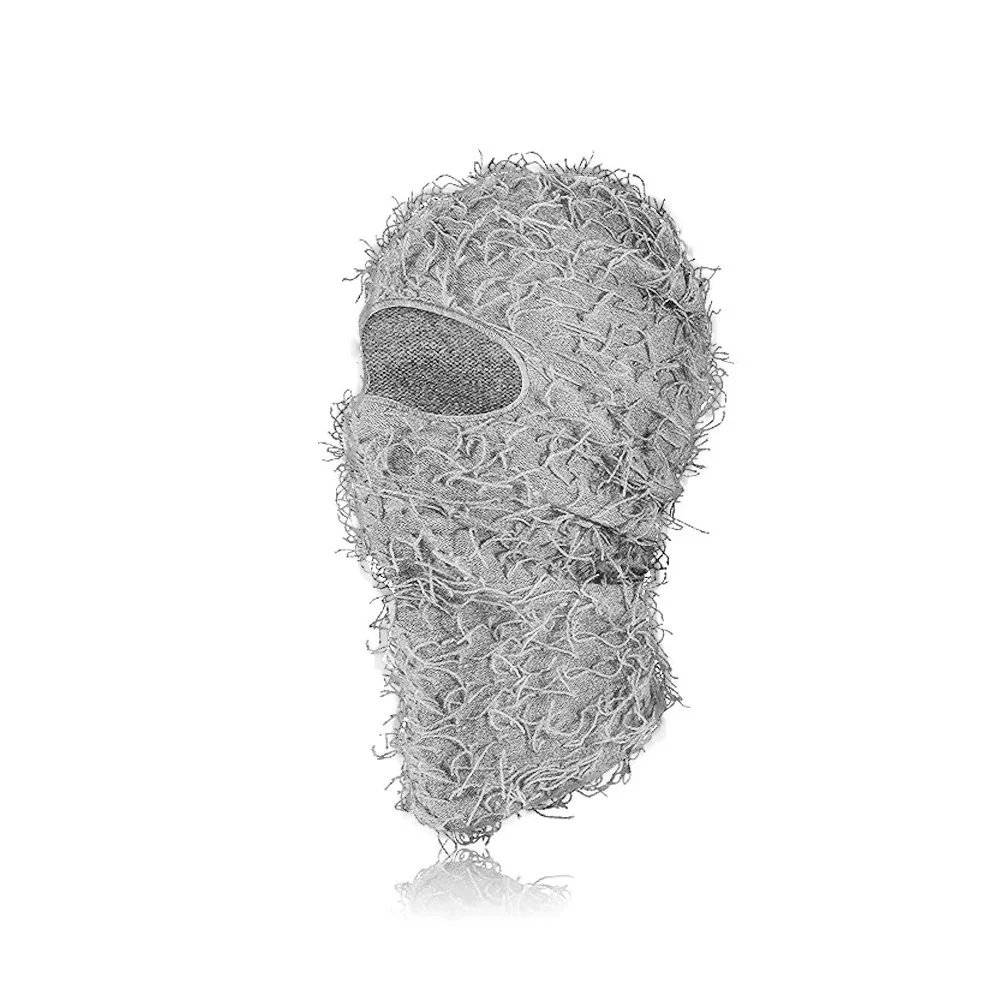 Unbranded Hats Knitted Single-Hole Balaclava — Light gray
