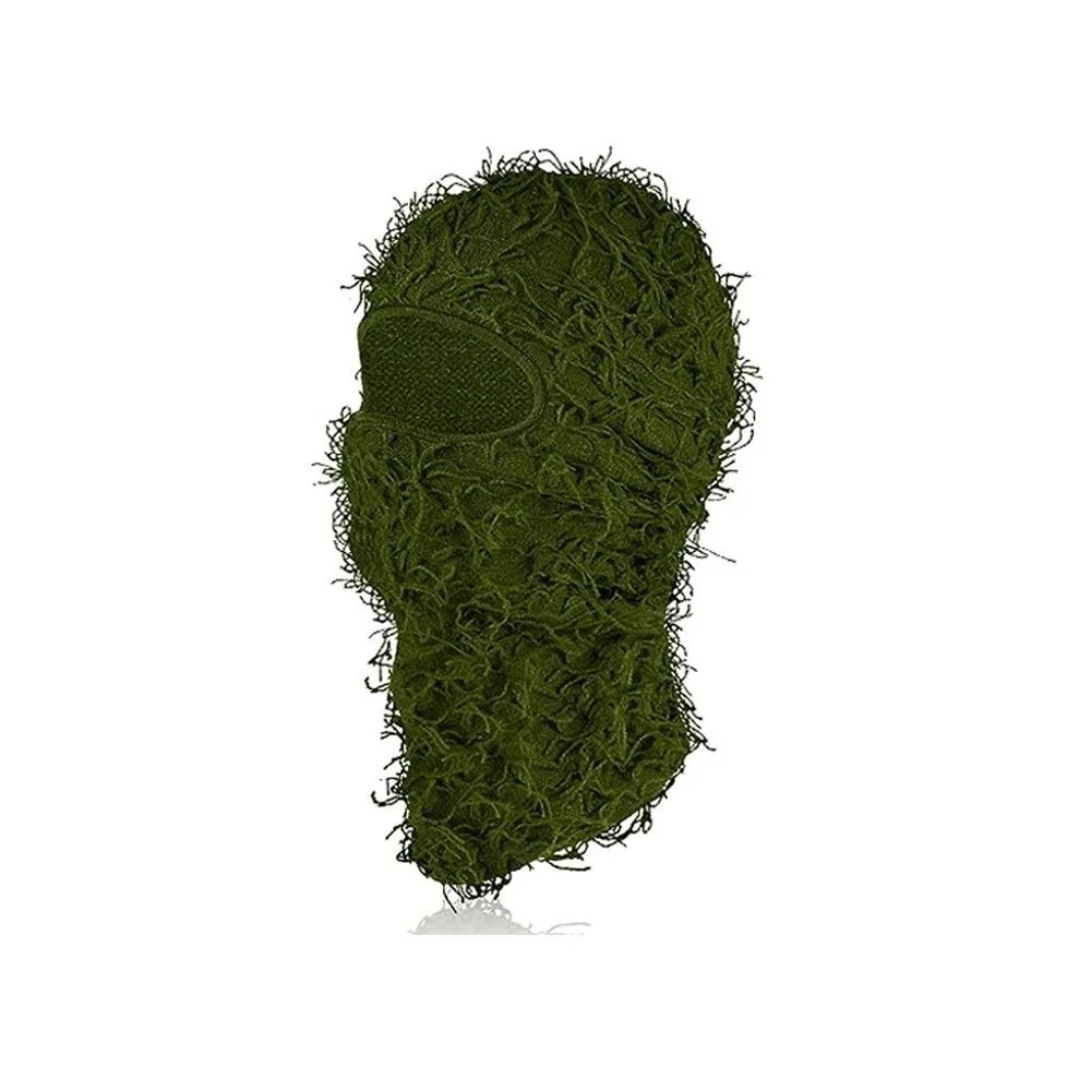 Unbranded Hats Knitted Single-Hole Balaclava — army green