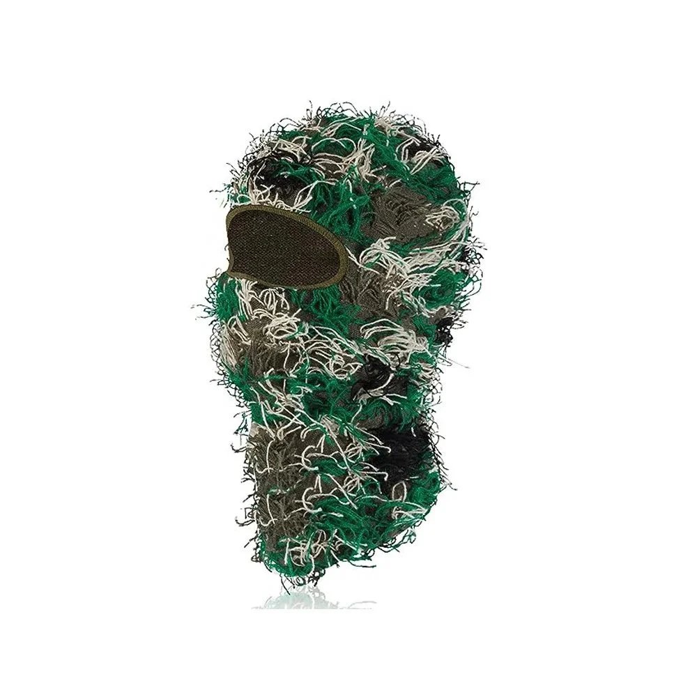 Unbranded Hats Knitted Single-Hole Balaclava — Camouflage Army Green