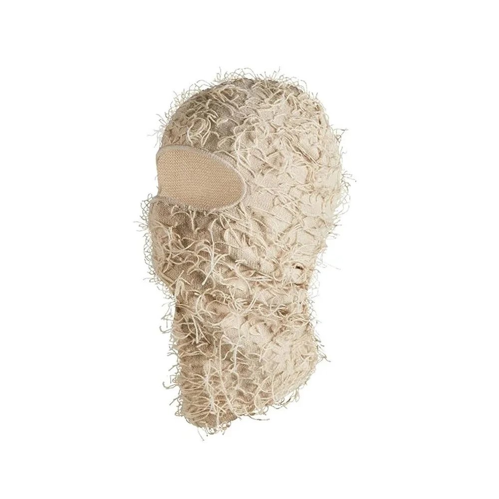 Unbranded Hats Knitted Single-Hole Balaclava — Beige