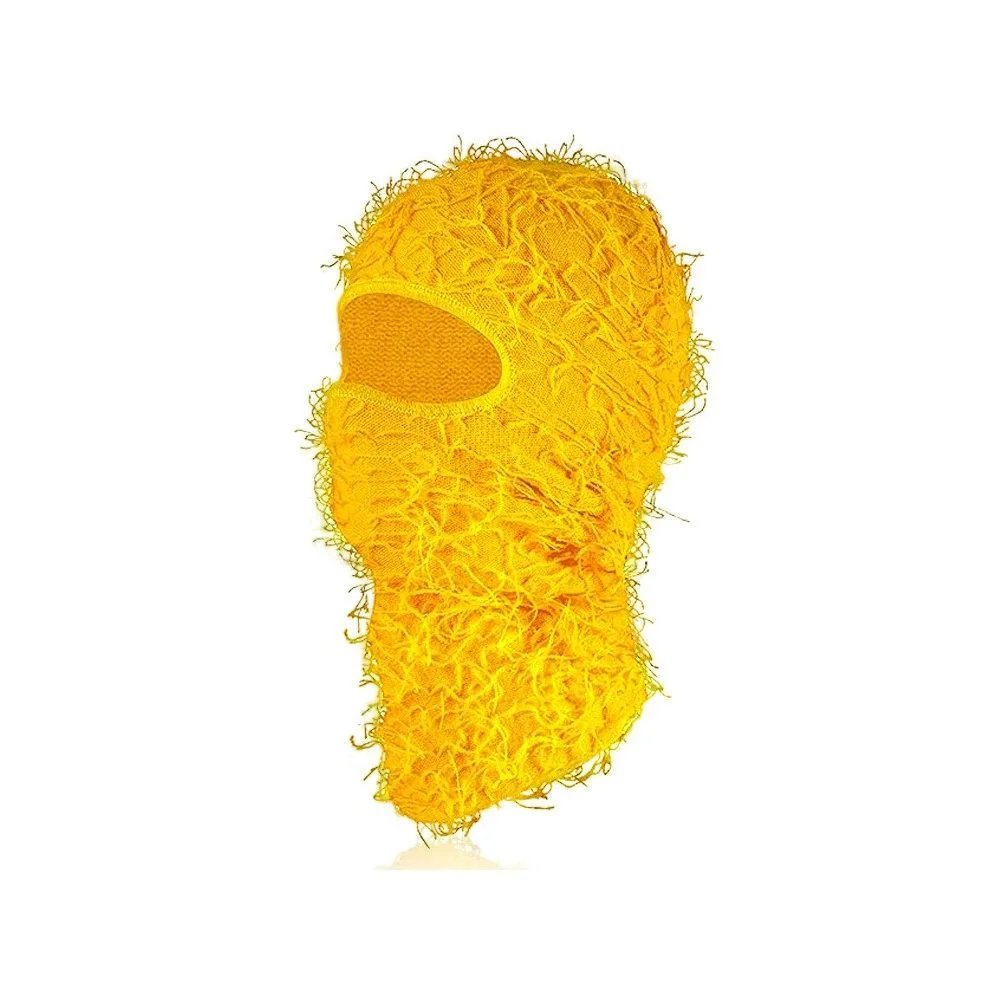 Unbranded Hats Knitted Single-Hole Balaclava — Orange-yellow