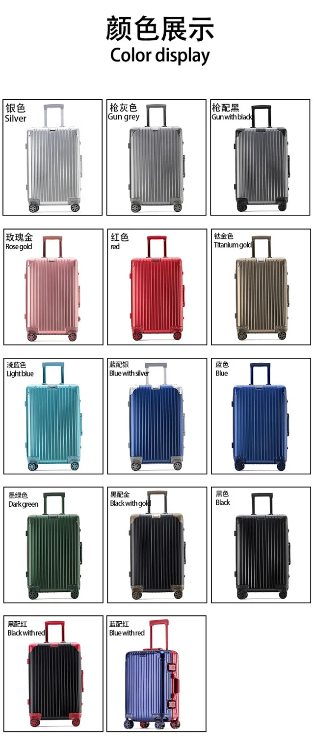 Unbranded Travel Bags Aluminum-frame hard-shell spinner suitcase product detail image 12