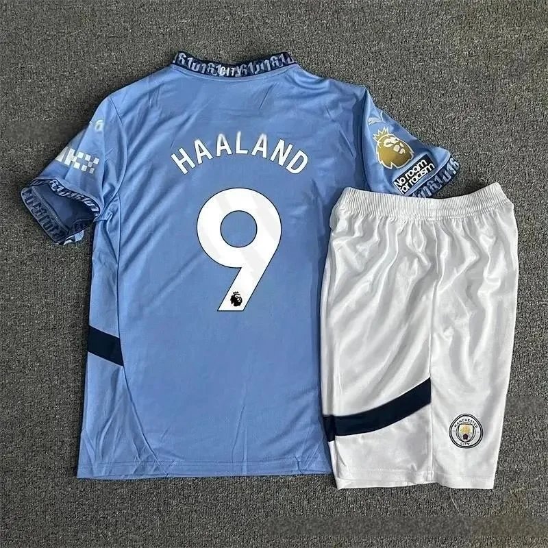 Adidas Football Jerseys 24/25 Club Jersey and Shorts Set — 24-25 Manchester City’s home ground-9 No. Harland