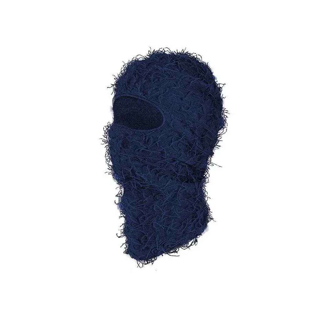 Unbranded Hats Knitted Single-Hole Balaclava — Navy blue