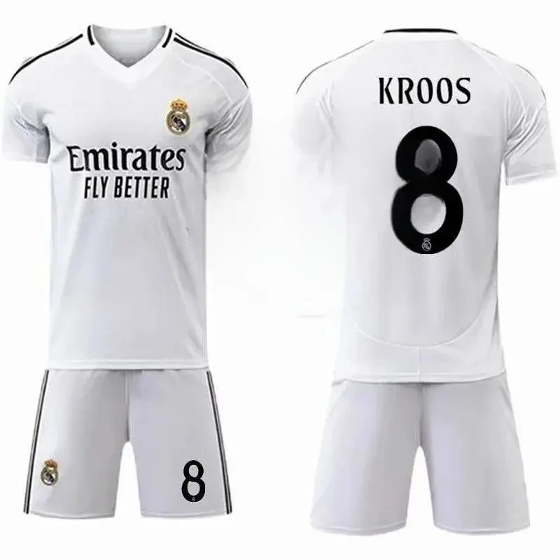 Adidas Football Jerseys 24/25 Club Jersey and Shorts Set — 2425 Real Madrid No. 8 Cross