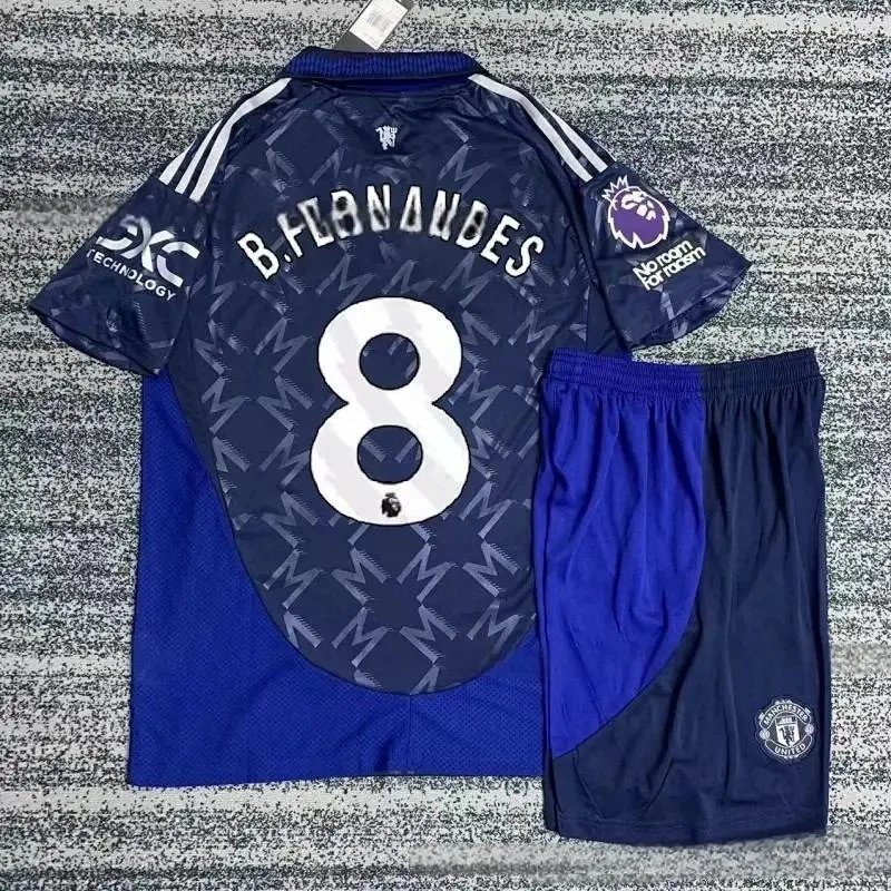 Adidas Football Jerseys 24/25 Club Jersey and Shorts Set — 24-25 Manchester United away-8 number B fee