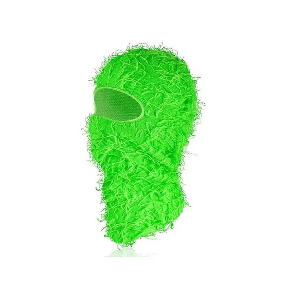 Unbranded Hats Knitted Single-Hole Balaclava — Neon Green