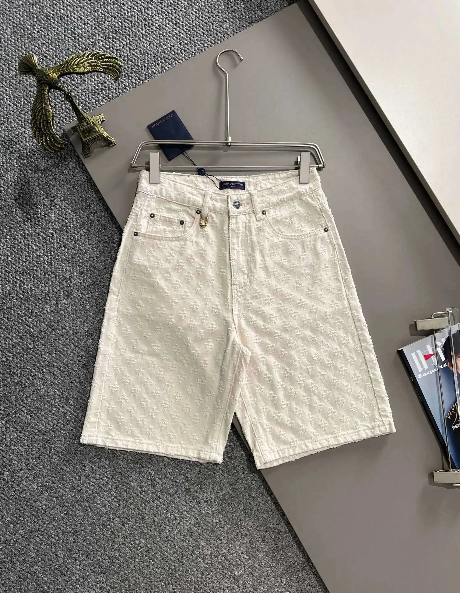 Louis Vuitton Shorts Textured Denim — L*OUIS V*UITTON