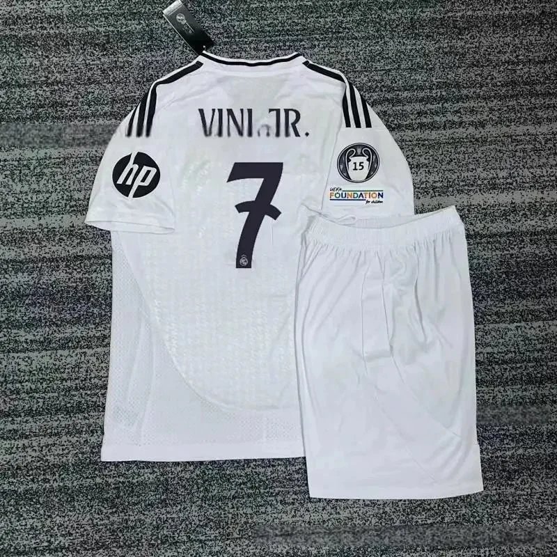 Adidas Football Jerseys 24/25 Club Jersey and Shorts Set — 24-25 Real Madrid’s home stadium-7 No. Vinicus