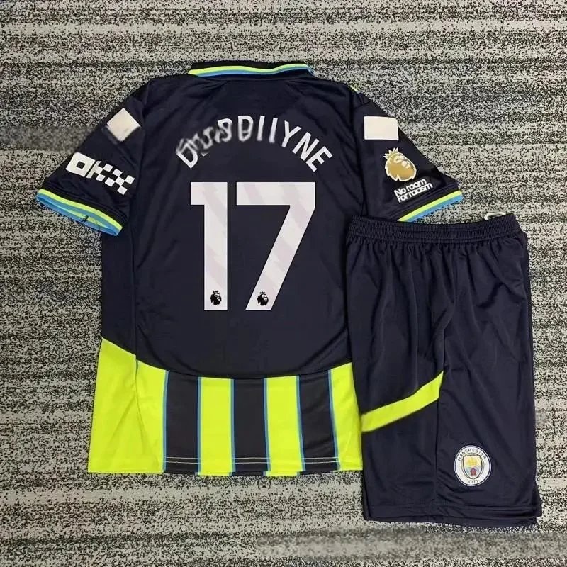 Adidas Football Jerseys 24/25 Club Jersey and Shorts Set — 24-25 Manchester City away-17 No. de Braune