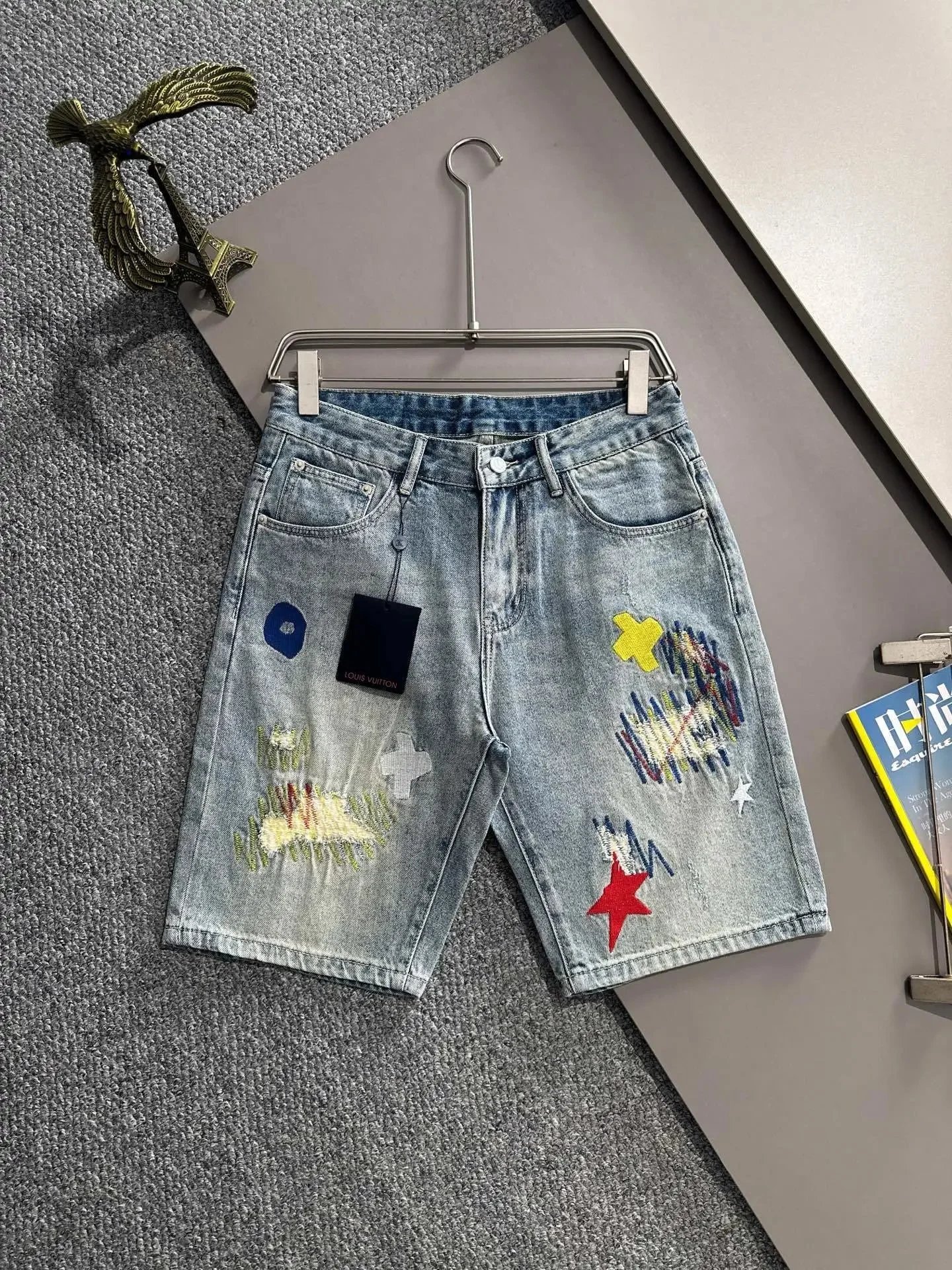 Chrome Hearts Shorts Distressed Denim — LO*UIS VUI*TTON