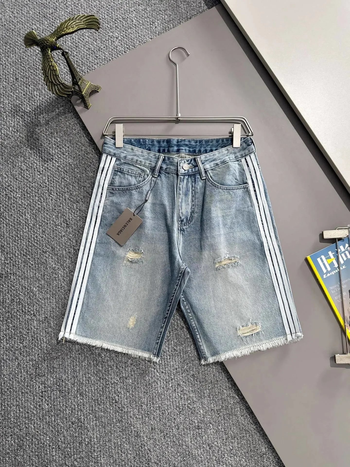 Chrome Hearts Shorts Distressed Denim — BALEN*CIAGA