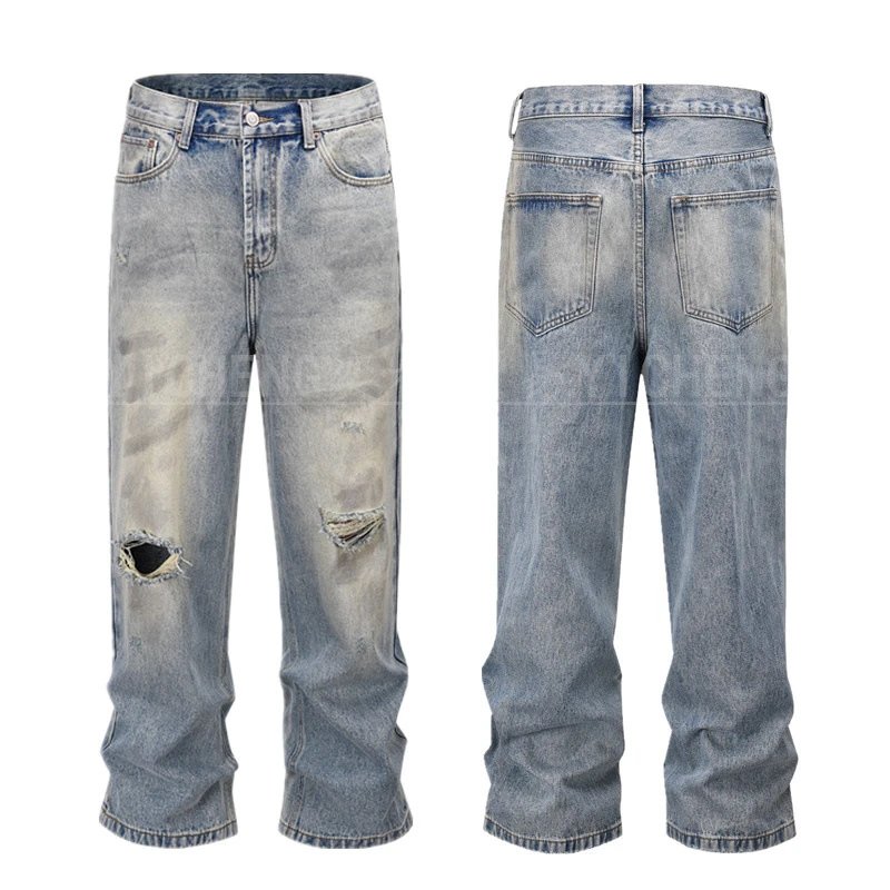 Unbranded Jeans Washed distressed denim — Q 122 Dirty pants with holes