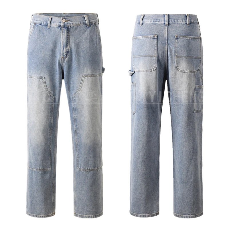 Unbranded Jeans Washed distressed denim — N 061 Wash water logging pants