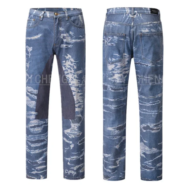 Unbranded Jeans Washed distressed denim product detail image 36