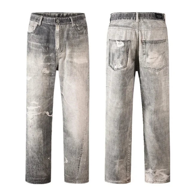 Unbranded Jeans Washed distressed denim product detail image 31