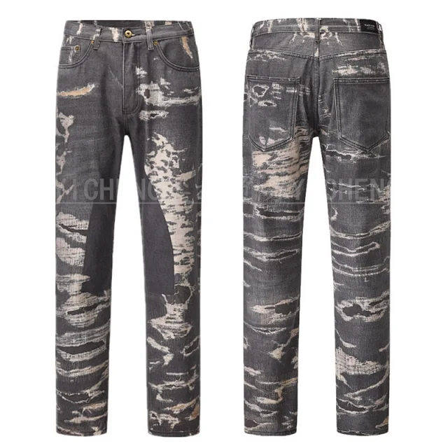 Unbranded Jeans Washed distressed denim product detail image 37