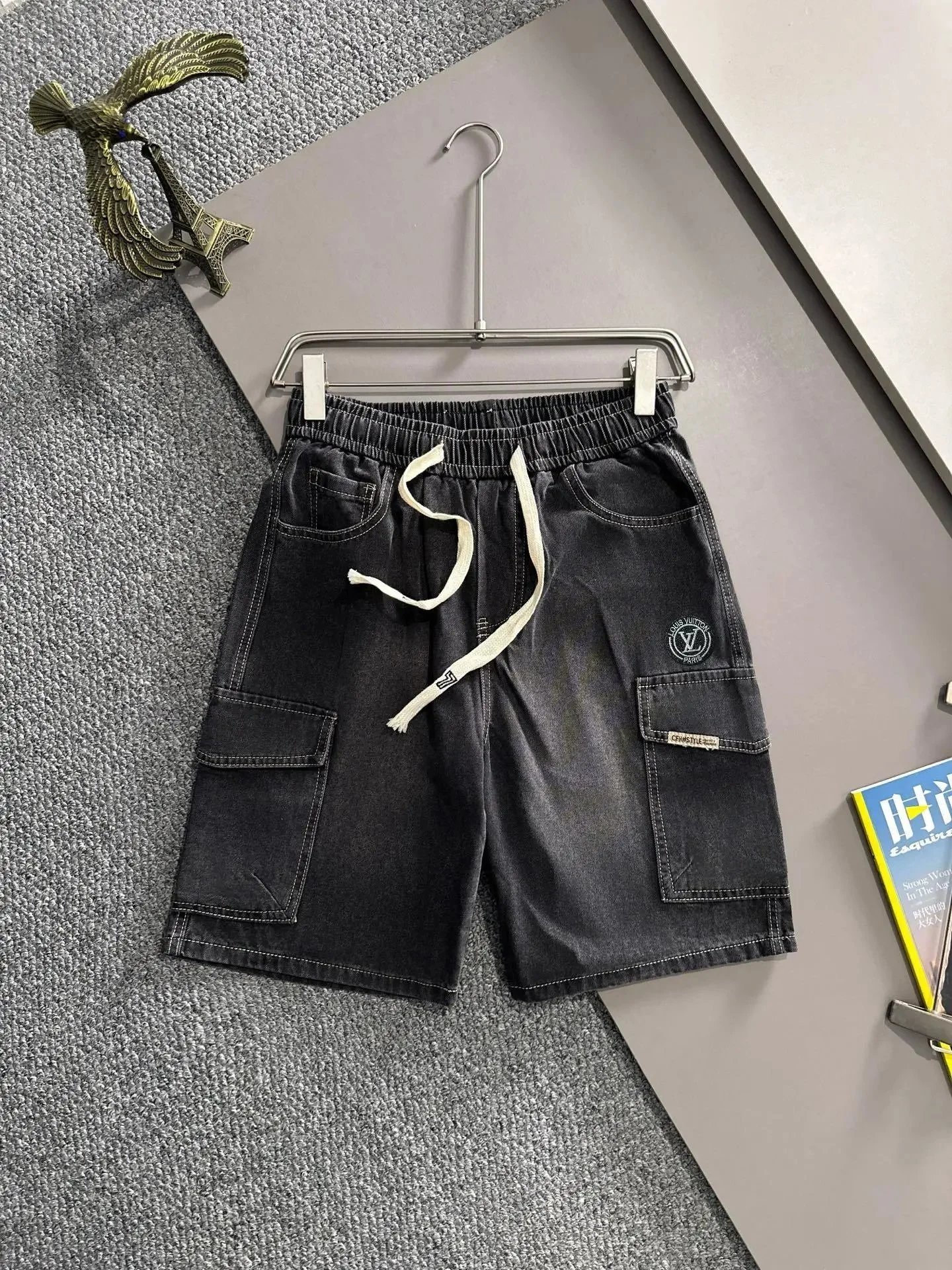 Louis Vuitton Shorts Textured Denim — LO*UIS VUI*TTON