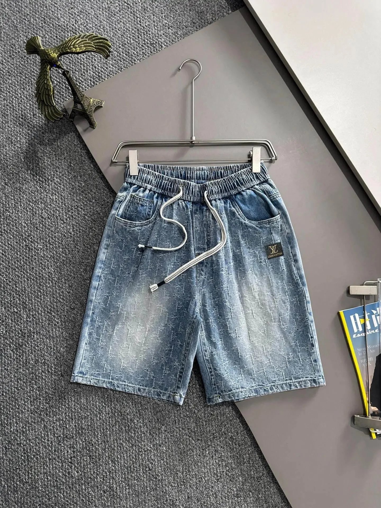 Louis Vuitton Shorts Textured Denim — LO*UIS V*UITTON