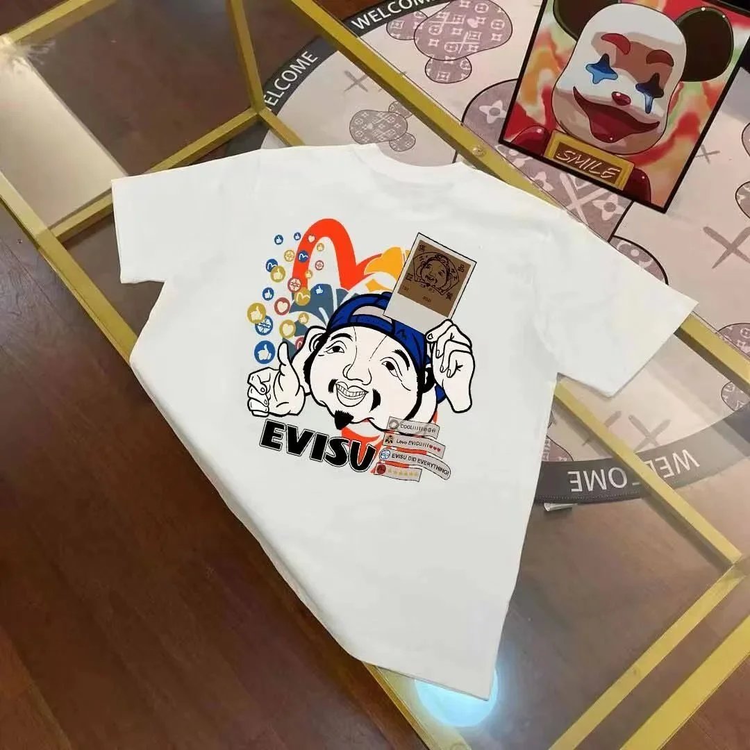 Evisu T-Shirts Short-Sleeve T-Shirt with Seagull Graphic — EVI S*U