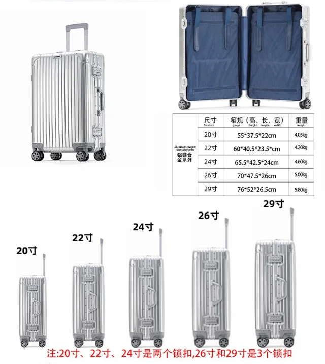 Unbranded Travel Bags Aluminum-frame hard-shell spinner suitcase product detail image 5