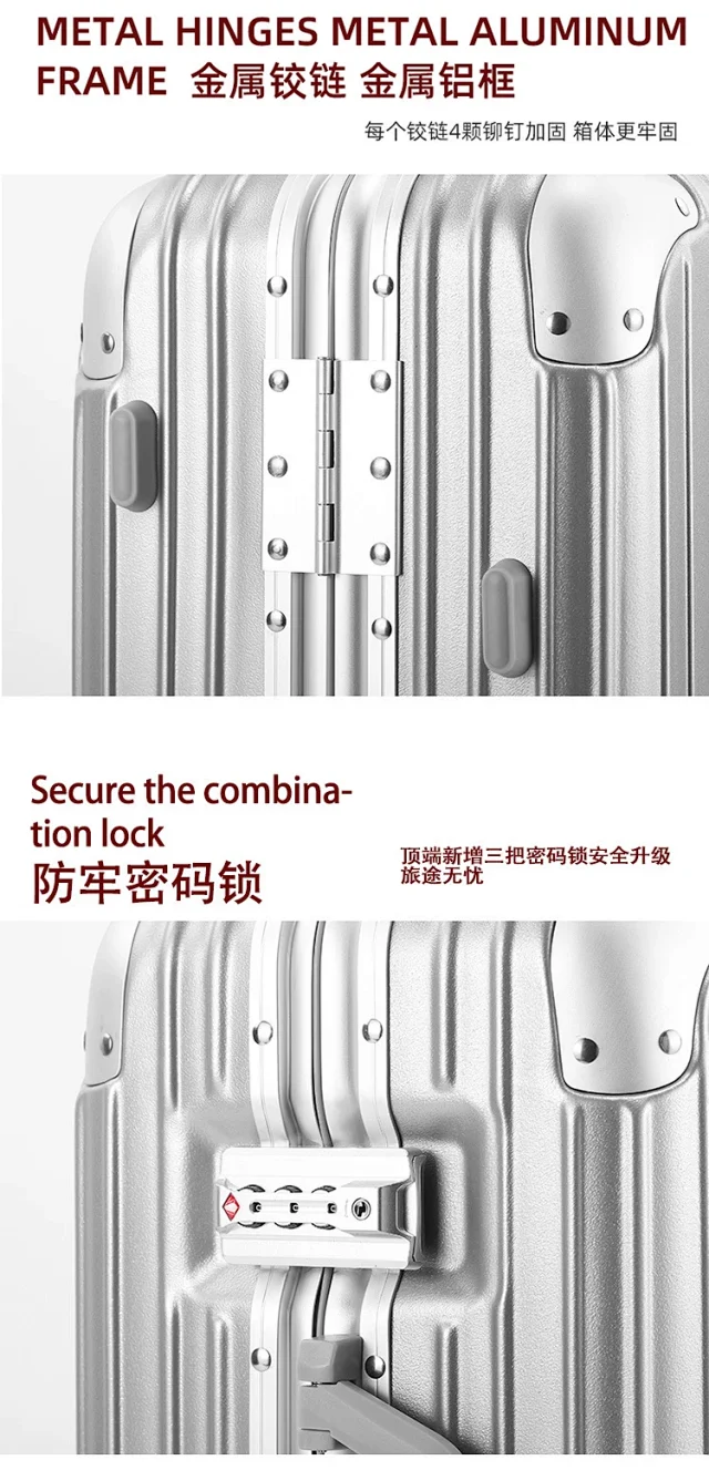 Unbranded Travel Bags Aluminum-frame hard-shell spinner suitcase product detail image 18
